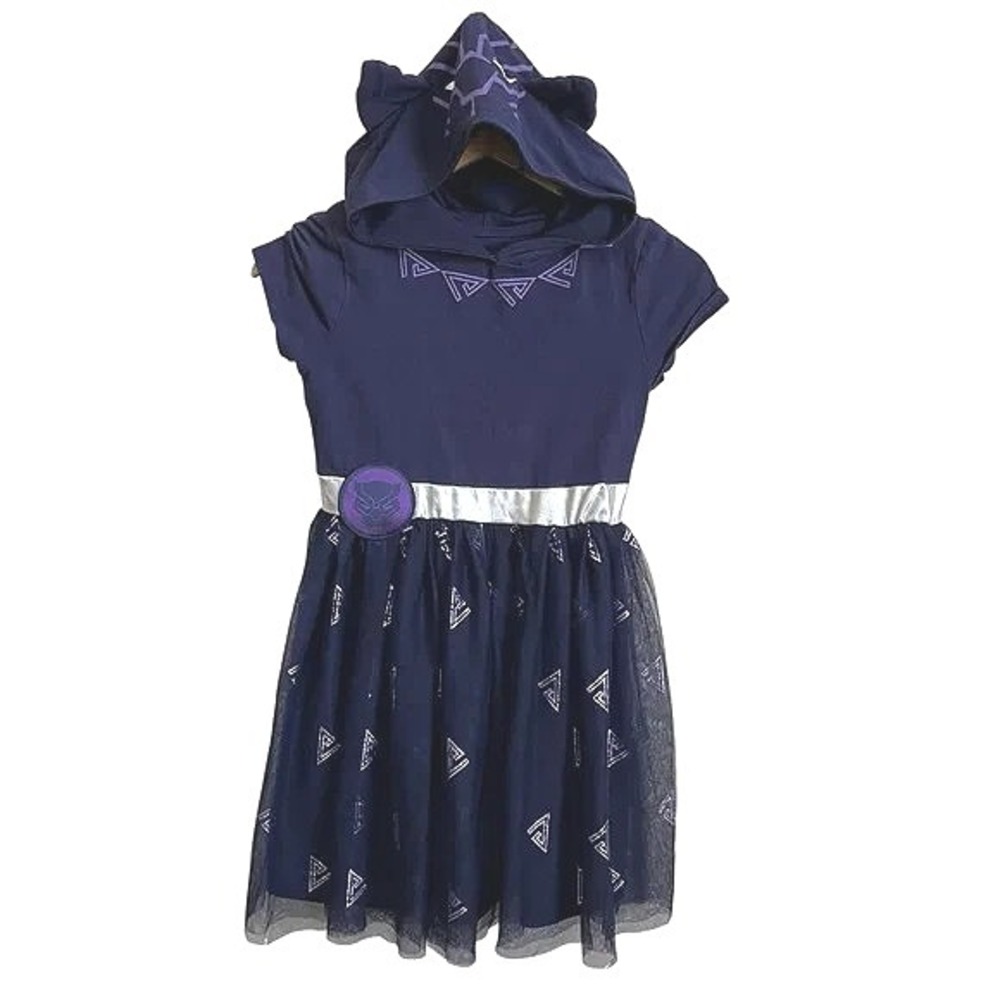 Marvel Black Panther Girls‎ Hoodie Dress Size 10/12 Large Hooded Costume Outfit